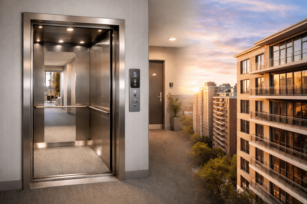 M-Series elevator designed for mid-rise residential and commercial buildings